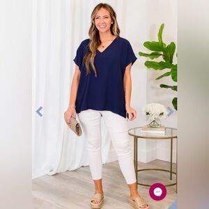 Textured navy blue blouse, 3X, nwt